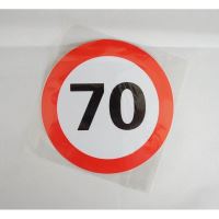 Autocolant reflectorizant fi 12cm limita viteza 70km/h 