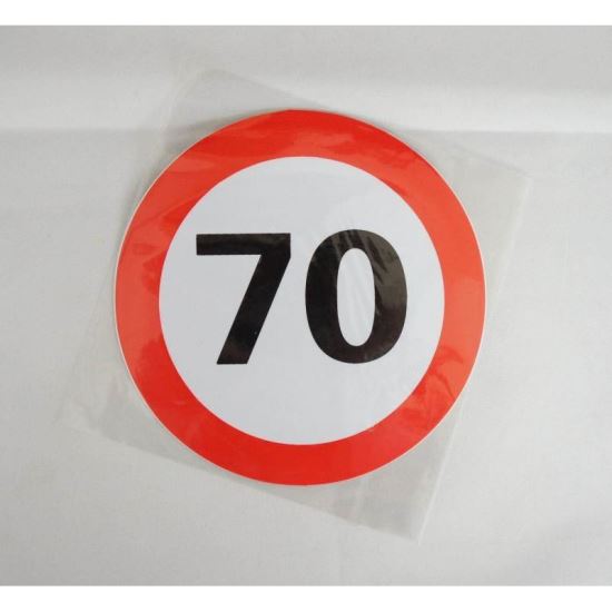 Autocolant reflectorizant fi 12cm limita viteza 70km/h 