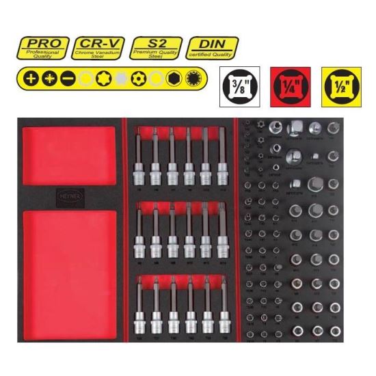 Trusa scule biti, torx  BITS,  87 bucati 330.02 Heyner