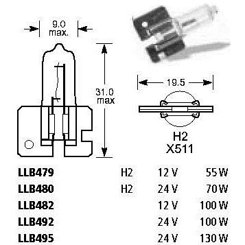 Bec H2 12V/55W 01645 Trifa
