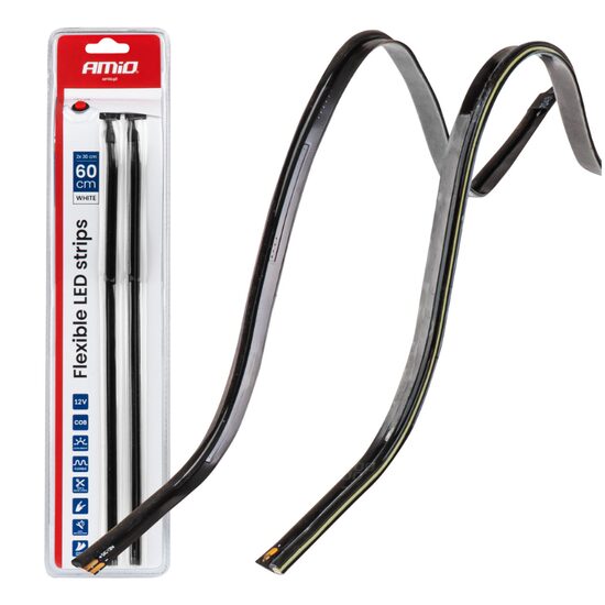 Banda Led Flexibila, COB, alb, 2x30cm, 12V, Amio 04575
