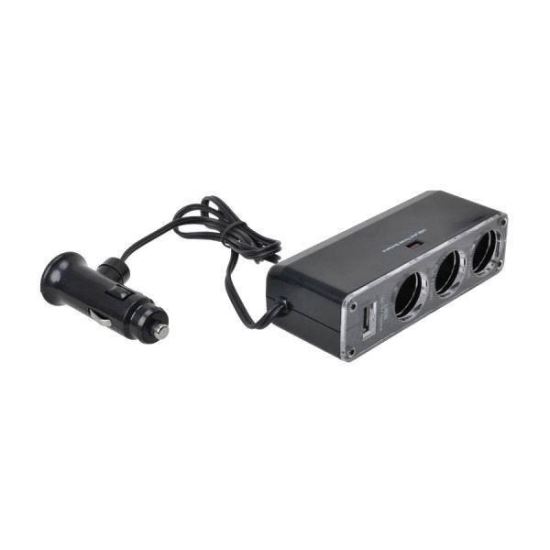 Stecher 3 prize 12 / 24V cu fir si USB 7519 Automax