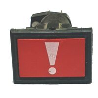 Indicator bord martor -30x22mm, 12/24V, rosu  Semnul exclamarii