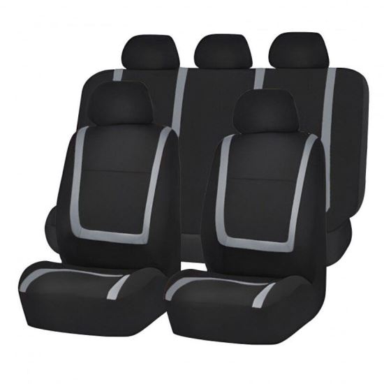 Set huse auto universale, negru cu gri, HSA003