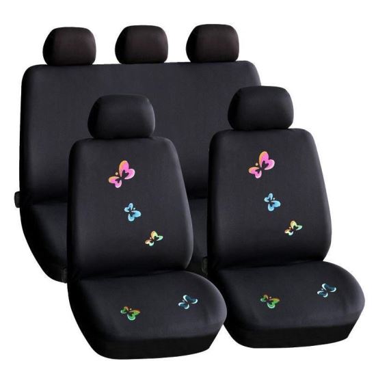 Set 9 huse scaun, bancheta si tetiere, fluturasi Carguard HSA009