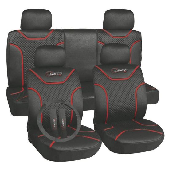 Set 4 bucati huse auto, volan si centura Grey Classic 47264 CarCo