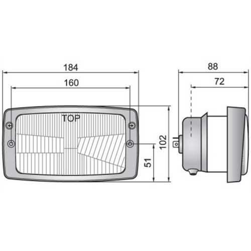 Element optic cu rama si pozitie 17178 Wesem, pentru far tip Zetor