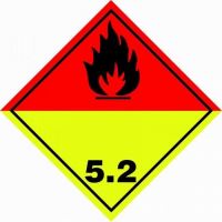 Autocolant ADR Clasa 5.2, Substante Inflambile, peroxizi organici, 6125/A/30 Reflex
