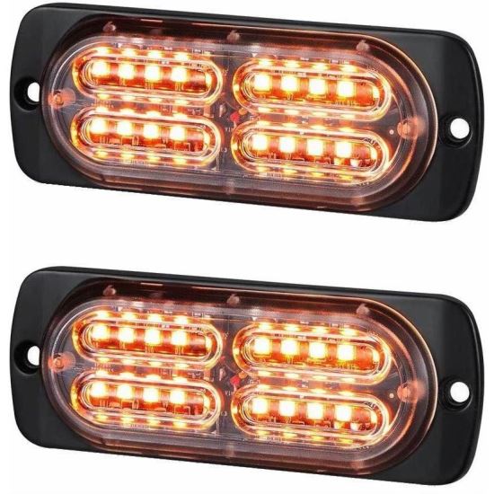 Proiector stroboscopic 10 LED-uri in grila, subtire,12-24V, 20W galben 112x41x9mm VS-20T