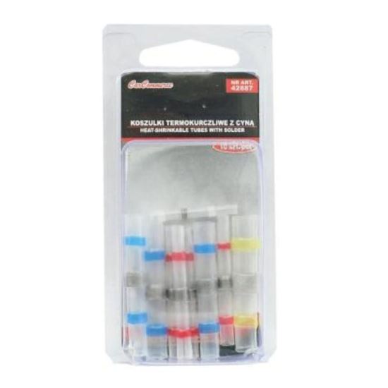 Set 10 conectori termocontractabili, butt cu inel cositor transparent 42887 Carco