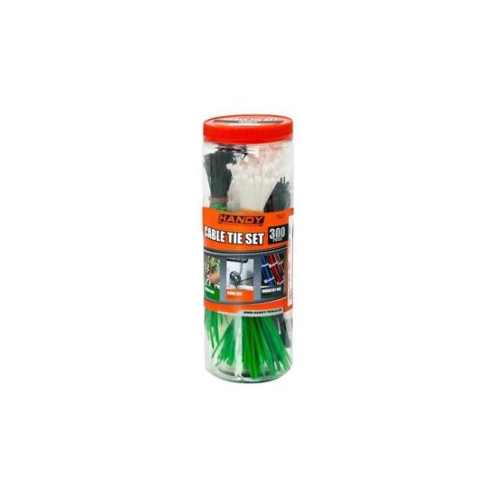 Coliere plastic set 300 bucati 3 culori (200x200mm, 100x200mm) Handy 05431