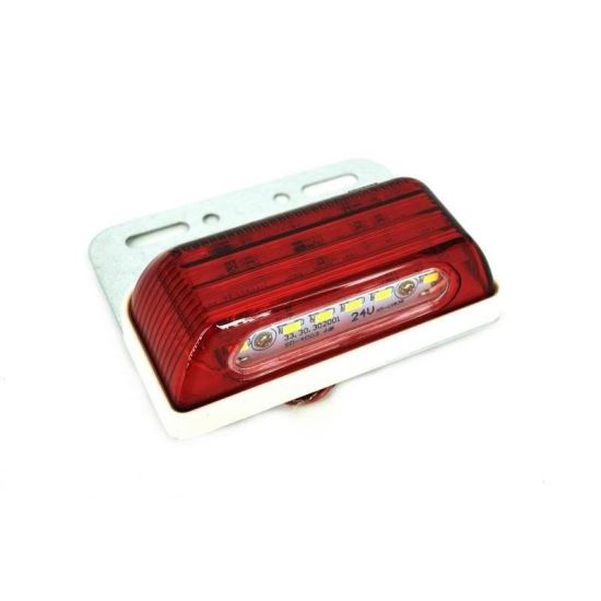 Lampa numar LED cu rama, din metal, cu pozitie, rosie 12V 4003-1 Art