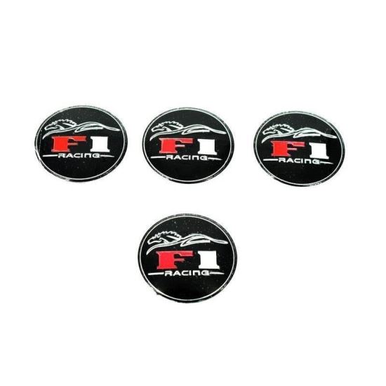 Set ornament capace/jante roti aluminiu adezive F1 Racing fi55 LGT-003 