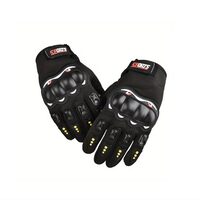 Set 2 manusi moto negre, deget touchscreen, 11371