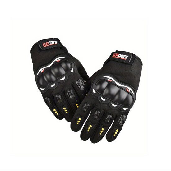Set 2 manusi moto negre, deget touchscreen, 11371
