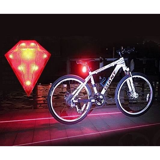 Lampa spate bicicleta 8 LED-uri, 2 Laser functie stroboscopica BS-01